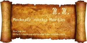 Mednyánszky Martin névjegykártya