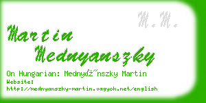 martin mednyanszky business card